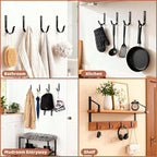 Wall Hooks for Hanging, Large Coat Hooks Wall Mount, Heavy Duty Screw in Metal - Image 6