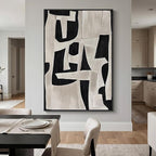 Extra Large Framed Black and White Abstract Wall Art - Image 4