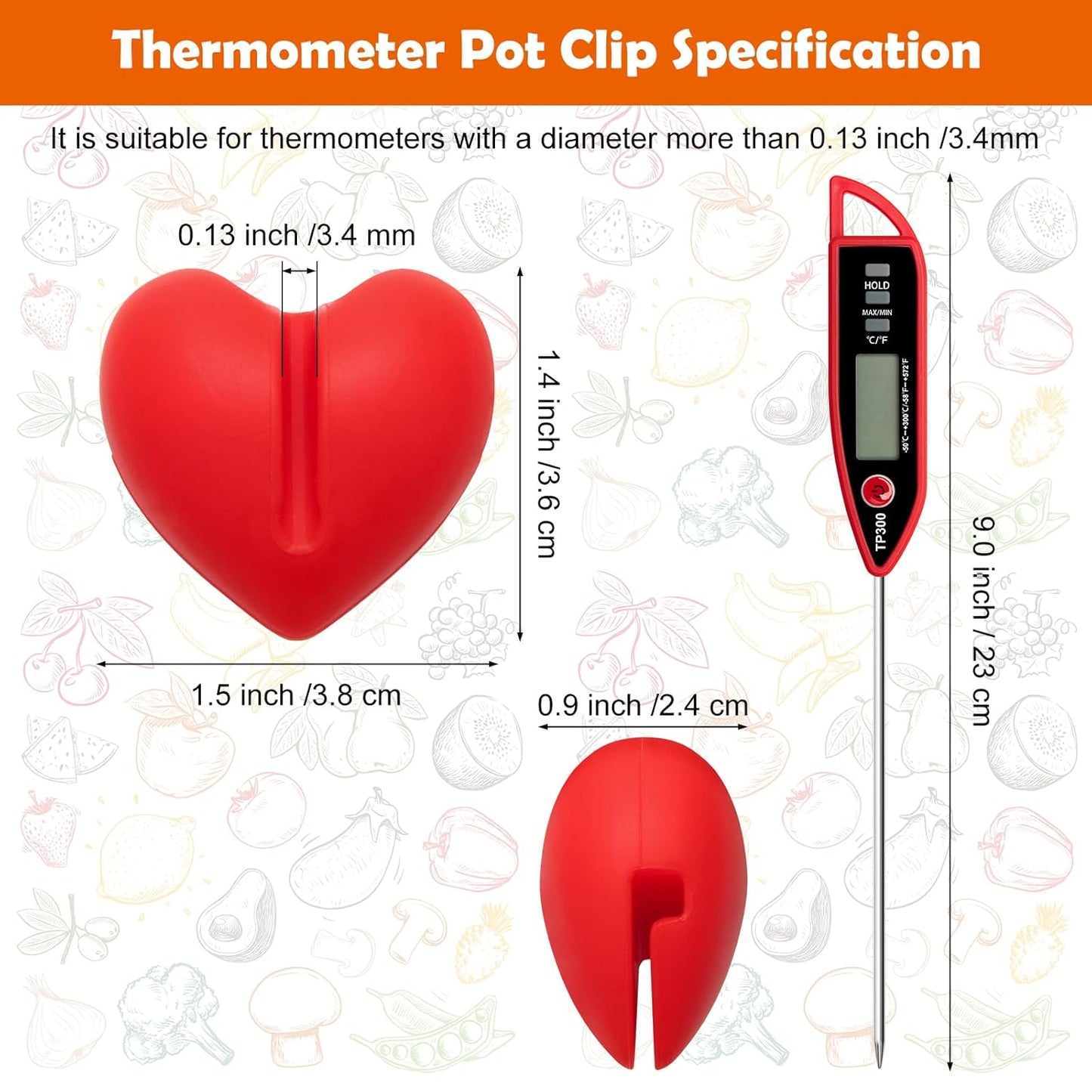 2+1Pcs Thermometer Pot Clip Holder, Windspeed Candy Thermometer Pot Clip Holder for Digital Thermometer Holder for Candle Soap Jam Candy Milk Chocolate Cooking