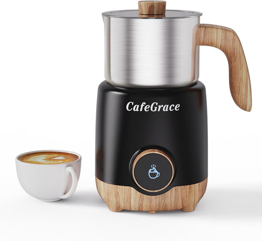 8-IN-1 Milk Frother and Steamer, 21oz/600ml Split Stainless Steel Automatic Hot and Cold Foam Maker and Milk Steamer for Latte, Cappuccino, Macchiato, Hot Chocolate, Hot Milk