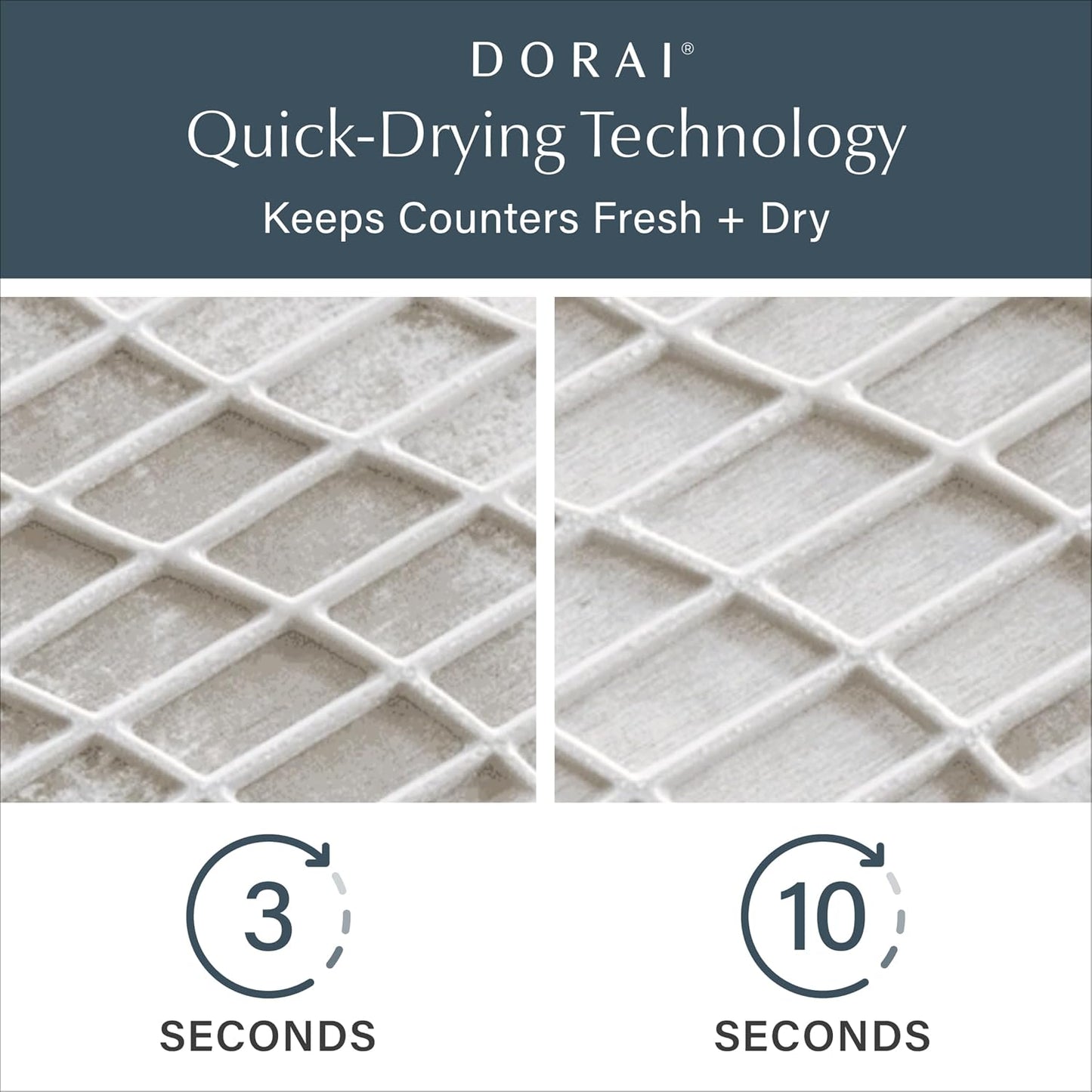 Dorai Home Dish Pad – Quick-Dry Diatomite Stone Drying Mat for Kitchen Counter, 19.9" x 15.2" x 0.52", Sandstone
