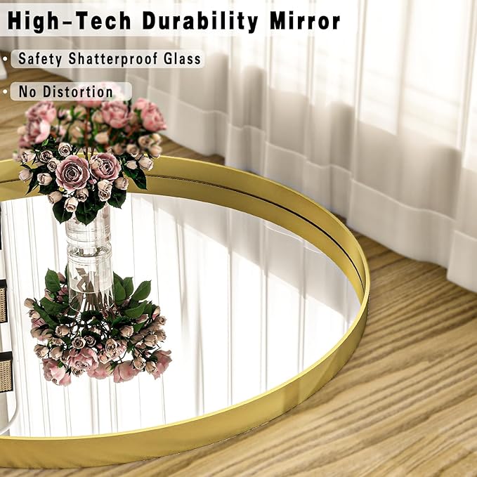 24 inch Round Bathroom Mirror, Living Room, Hanging or Leaning - Image 3