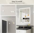 24x30 Inch White Bathroom Mirror - Image 7