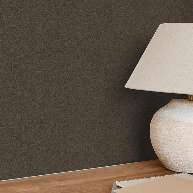 SHUFA Brown Cotton-Like Textured Grasscloth Wallpaper Matte Thick Real Woven - Image 8