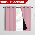 NICETOWN Crystal Pink 100% Blackout Curtains 45 inches Long, Thermal Insulated - Image 2