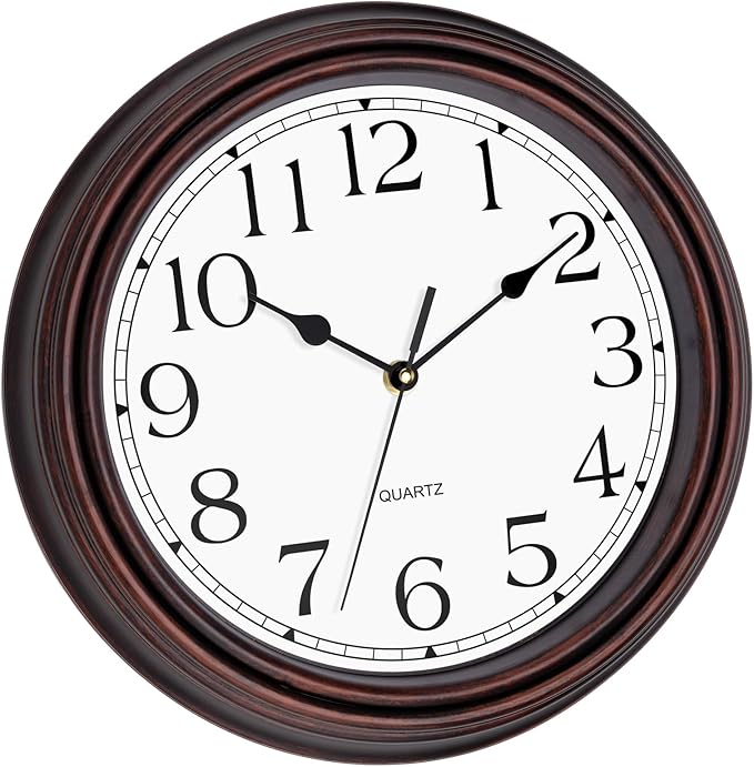 Foxtop 12 Inch Wall Clocks Battery Operated Silent Non-Ticking Classic Vintage - Image 2
