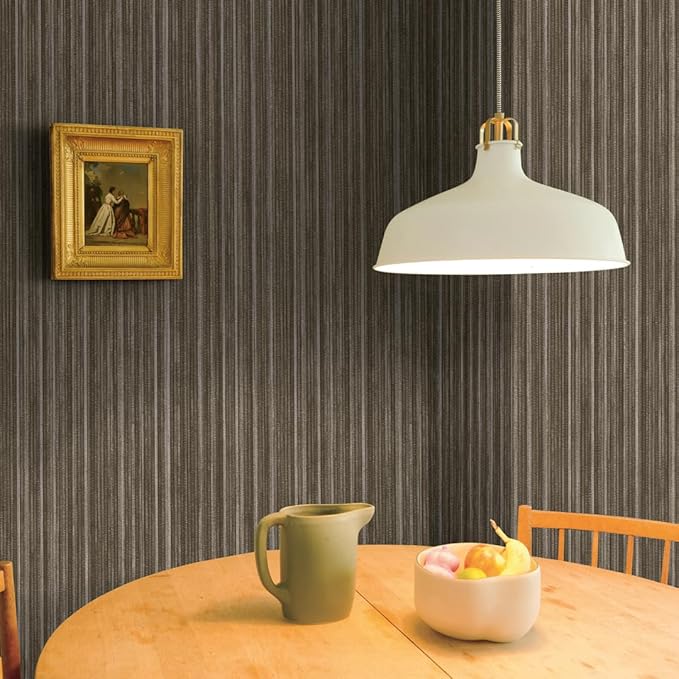 Tempaper Metallic Bronze Faux Grasscloth Removable Peel and Stick Wallpaper - Image 3