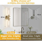 Indoi Brass Wall Sconces, Hardwired Bathroom Sconces Wall Lighting - Image 3