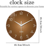 XNM Minimalist Wall Clock for Office Round Brown Wall Clock Battery Operated 20 - Image 3