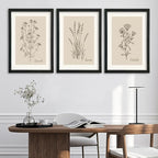 YWJKWLGS Vintage Botanical Wall Art 16x24 Inch Set Of 3 Wooded Framed - Image 7