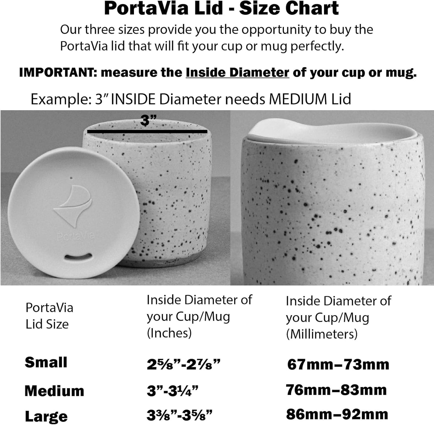 Reusable Coffee Cup Silicone Lid – Fits Most Tumbler, Water Bottle, & Ceramic Coffee Mug Between 3"-3¼" – Dishwasher-Safe Travel Mug Lid keeps your beverage in your mug (Medium - Stone)