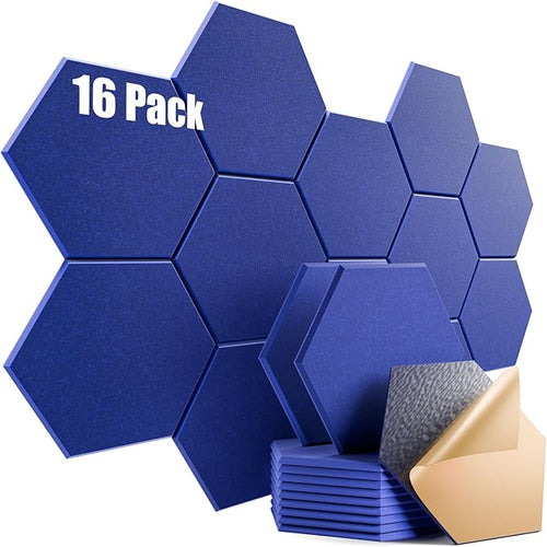 16 Pack Self-adhesive Acoustic Panels 12" X 10" X 0.4" -Sound Proof Foam Panels by Dailycooper