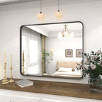 VooBang Bathroom Mirror 24x32 inch, Modern Round Corner Bathroom Vanity Mirror - Image 7