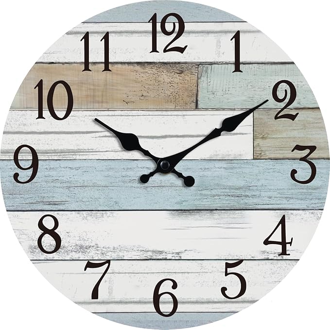 KECYET Wall Clock Battery Operated 18 Inch Large Silent Non Ticking Coastal by KECYETWALLCLOCK