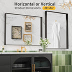 36”x 28” Black Bathroom Mirrors - Image 6