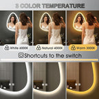 16x24 LED Bathroom Mirror with Lights Irregular, Lighted Bathroom Vanity Mirror - Image 2