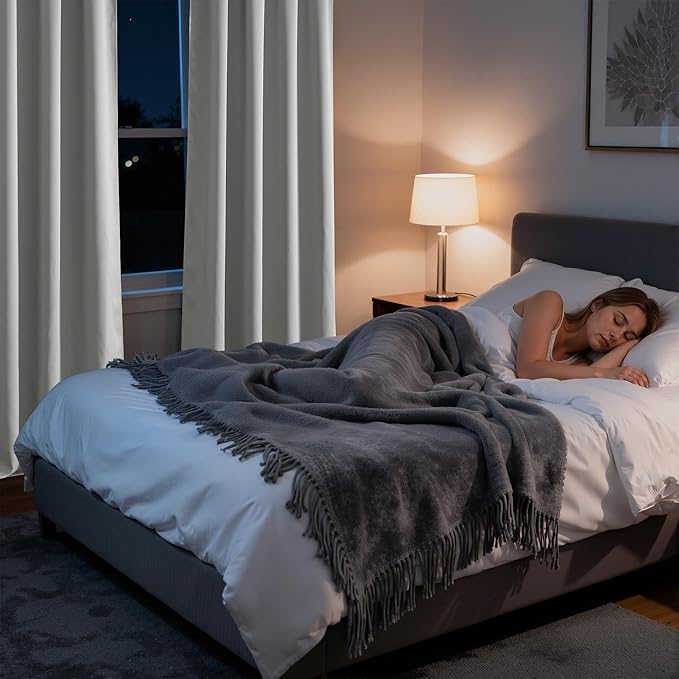RYB HOME Bedroom Blackout Curtains 63 inches Long, 100% Blackout Thermal - Image 5