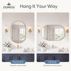DUMOS 24" x 36" Oval Bathroom Mirror, Tempered Glass, Morden Vanity Mirror - Image 4