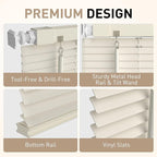 No Drill No Tool 1" Vinyl Mini Blinds, Light Filtering Horizontal Window Blinds - Image 3