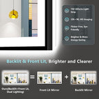 77x36 Black Framed LED Bathroom Mirror - Image 4