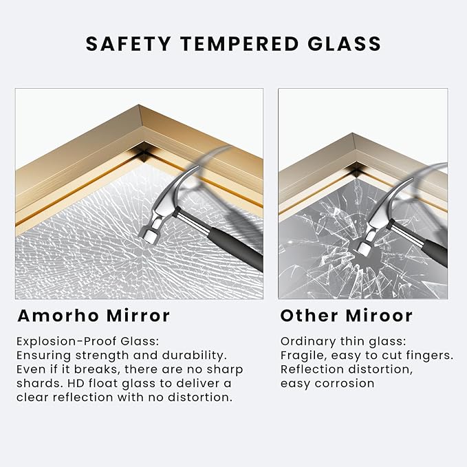 Amorho 24x36 Inch Bathroom Mirror, Wall-Mounted Mirrors Perfect - Image 3