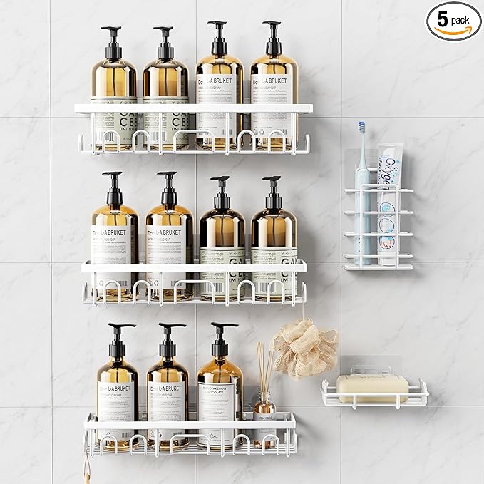 Shower Caddy, 5 Pack Shower Shelves by Deyhoc