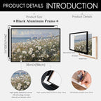 Nature Landscape Wall Art Coastal Wildflower Poster 24X36 inch Black Framed - Image 2