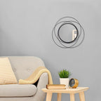 Black Circle Mirror Wall Decorative Metal Wall Mirror, Art Small Round Wall - Image 3