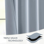 MIULEE Light Blue Back Tab Blackout Curtains 72 Inches Long 2 Panels Set - Image 7