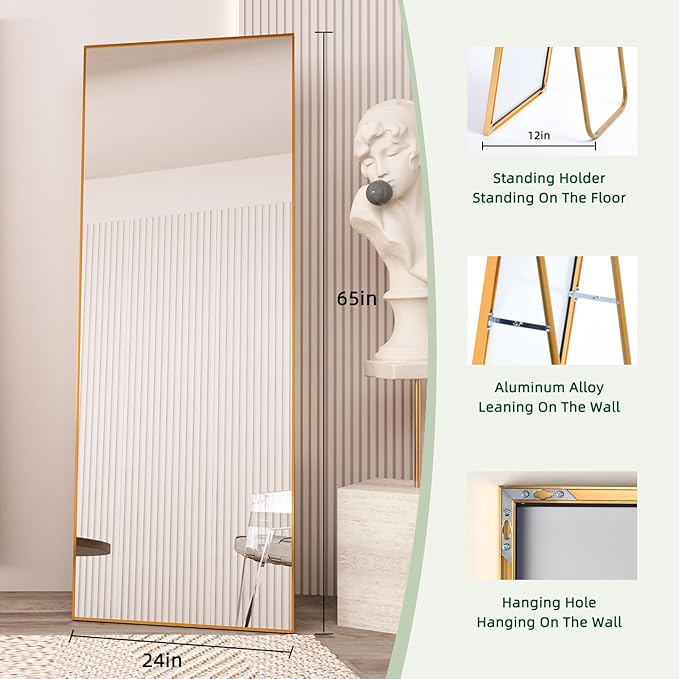 Beauty4U 65" x 24" Full Length Mirror - Image 2