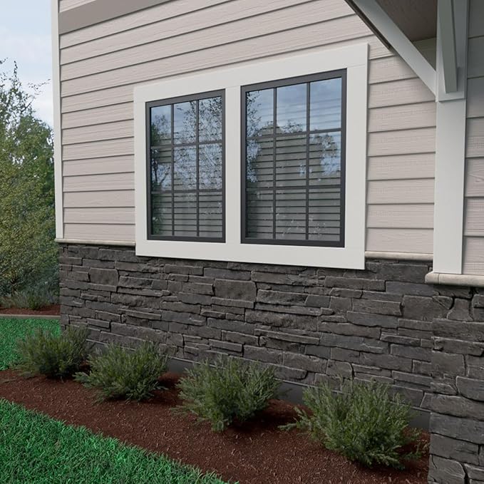 EverStone Acadia Ledge Faux Stone Panel, Dark River Color - Image 12