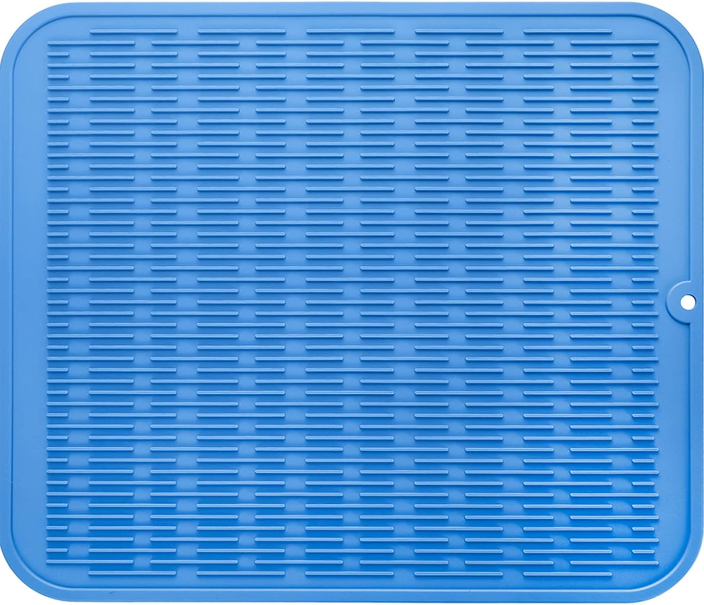 Silicone Dish Drying Mat for Multiple Usage,Easy clean,Eco-friendly,Heat-resistant Silicone Mat for Kitchen Counter or Sink,Refrigerator or Drawer Liner Lichen BlueL XL 18 inches x 16 inches