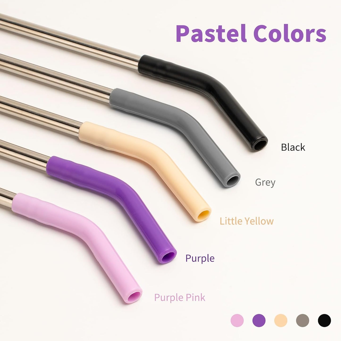 Stainless Steel Straw for 30 oz YETI Tumbler, Metal Straws Reusable with Silicone Tip for Simple Modern 24 oz and 32oz Glass Tumbler, Cleaning Brush, 1 Portable Bag