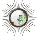 Sunburst Spoked Mirrors for Wall Boho Home Round Wall Art Mirror Classic Metal by HLFMVWE