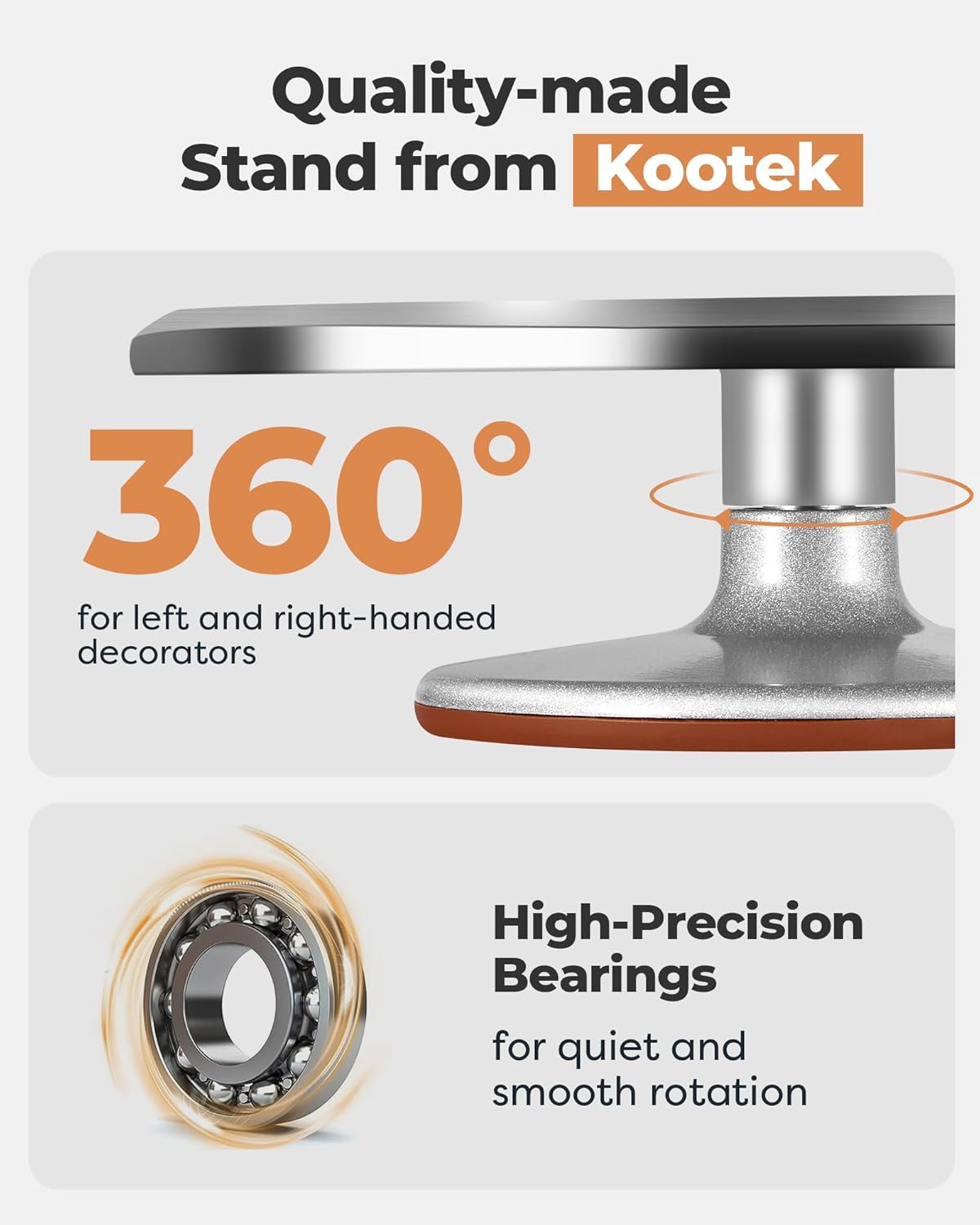 Kootek 180 Pcs Cake Decorating Kits Supplies - Aluminium Alloy Revolving Cake Turntable, Numbered Cake Decorating Tips and Frosting Tools for Baking Cupcake Cookie Muffin Kitchen Utensils