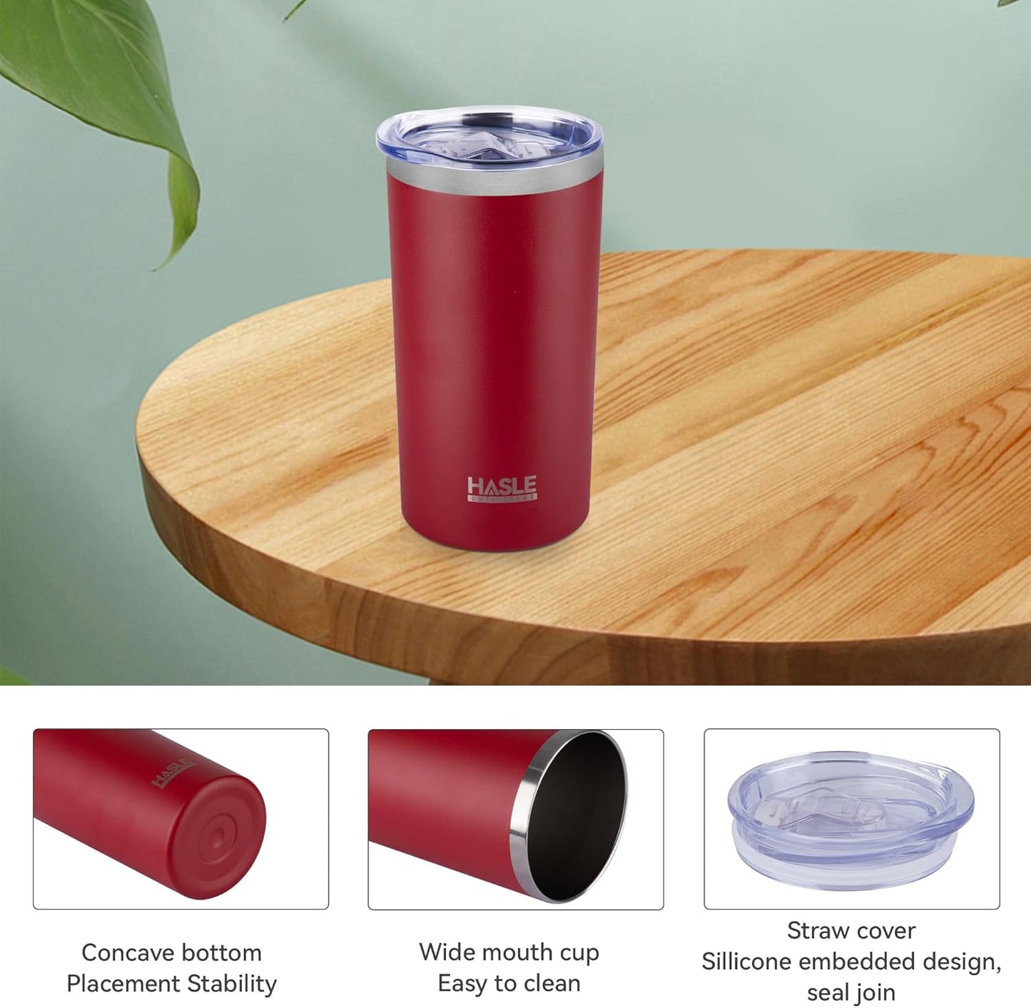 HASLE OUTFITTERS 12 oz Skinny Tumbler, Stainless Steel Insulated Slim Tumbler set bulk with Lid, Reusable Double Wall Travel Coffee Mug, Durable Powder Coated Travel Water Cup(Red,6)