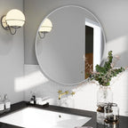 BEAUTYPEAK 20 Inch Round Mirror, Metal Frame Circle Mirror, Wall Mounted - Image 7