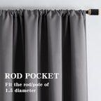 IGEMAEVE Blackout Curtains 72 Inch Length 2 Panels Set, Rod Pocket Energy - Image 2