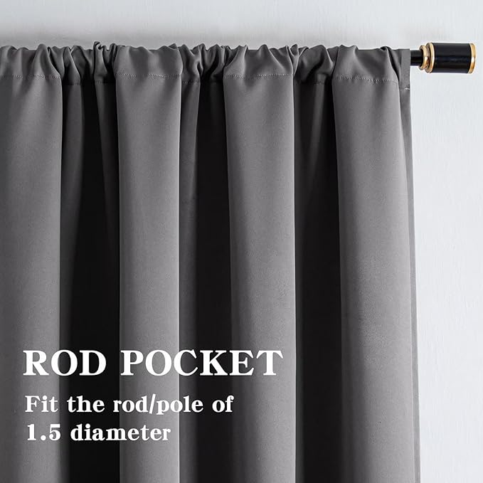 IGEMAEVE Blackout Curtains 96 Inch Length 2 Panels Set, Rod Pocket Energy - Image 2