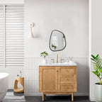 Irregular Wooden Framed Wall Mirror Modern Oval Asymmetrical Unique Hanging - Image 6