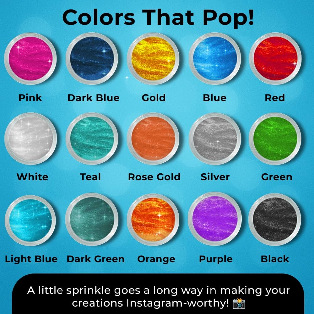 Bulk (20g) Blue Luster Dust Edible Glitter for Cocktails | Premium Edible Blue Luster Dust for Cake Decorations - Edible Glitter for Drinks Cupcakes Cookies Cakes Food Paint