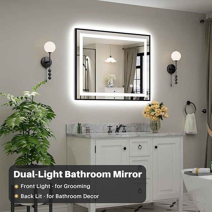 40x32 Inch LED Bathroom Mirror - Image 3