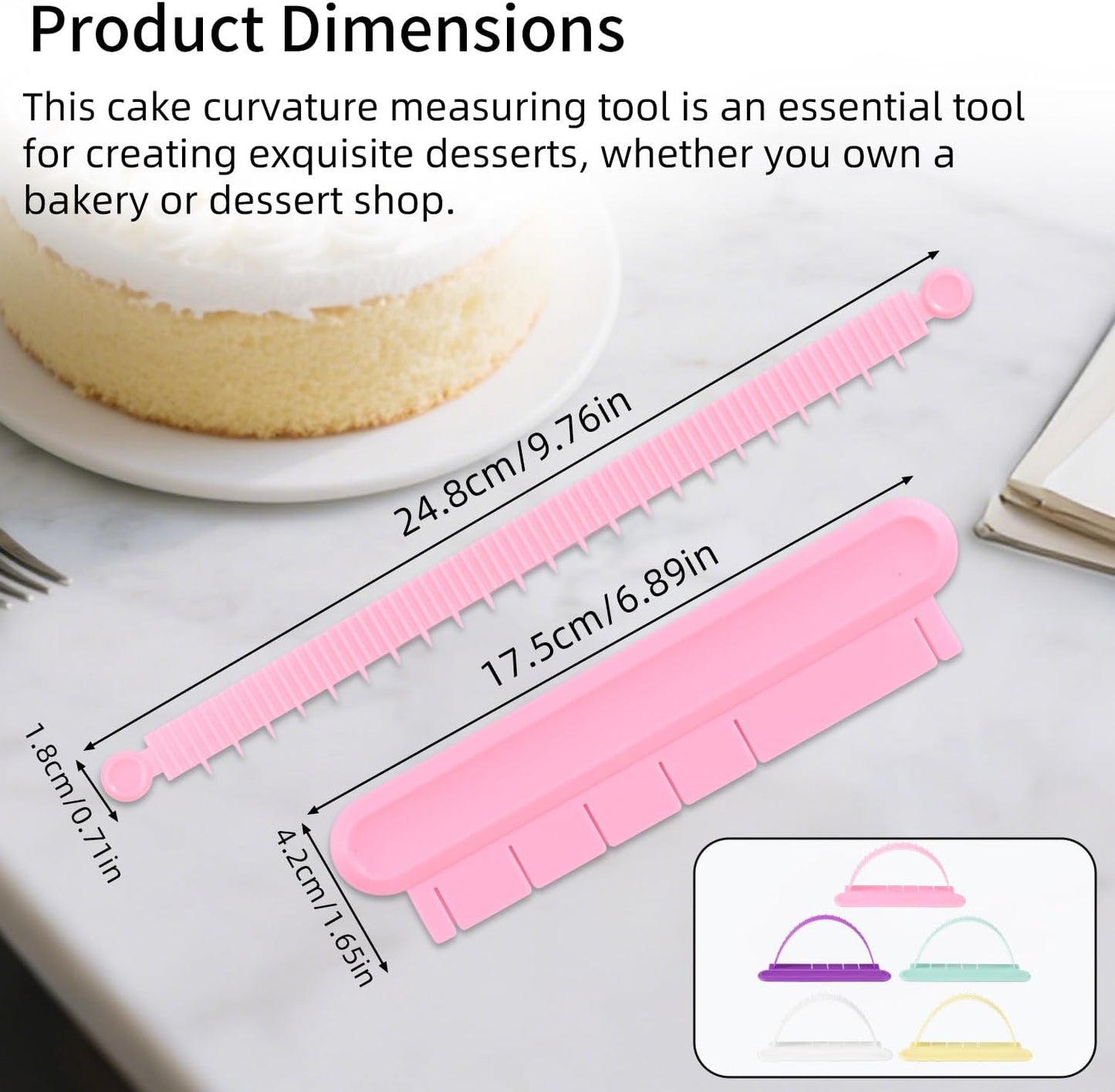 5pcs Cake Arch Guide Tools, Plastic Adjustable Fondant Cake Arc Ruler Practical Baking Pastry Measure Tools Suitable for Home Bakery Dessert Shop