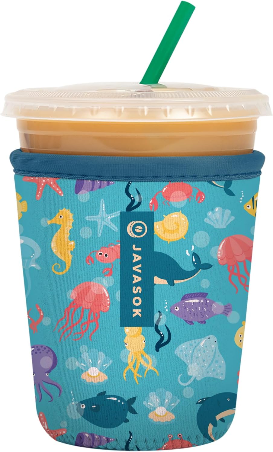 Sok It JavaSok Iced Coffee & Cold Soda Insulated Neoprene Cup Sleeve (Underwater Adventures, Small: 16-20oz)
