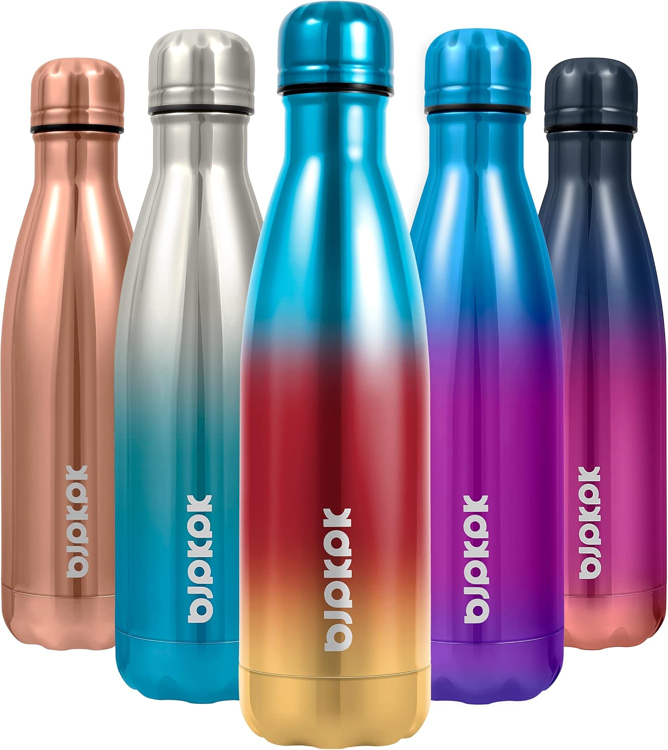 BJPKPK 17oz Insulated Stainless Steel Water Bottles,Sports Water Bottles Keep Cold for 24 Hours and Hot for 12 Hours,BPA Free for Travel,Caribbean Sunrise
