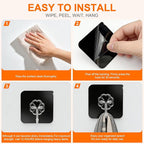 DDMY Heavy Duty Hooks Self Adhesive Hooks Newly Black Sticky - Image 7