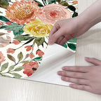 JiffDiff Floral Wallpaper Peel and Stick Pink Floral Wall Mural Removable Peony - Image 7