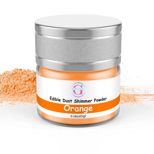 Glitter & Glitz Edible Glitter for Drinks - Premium Drink Glitter Edible Dust for Cocktails, Baking, Brew, Champagne - Luster Dust and Cocktail Glitter - Edible Glitter for Drinks Decoration (Orange, 5Grams)