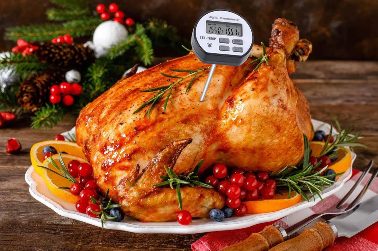 Instant Read 1-3/4 Inch Food Thermometer with Clip and Temperature Alarm Setted,Best for The Coffee Drinks,Chocolate Milk Foam, and Meat Cooking