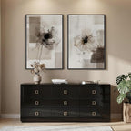 Framed Neutral Abstract Floral Wall Art - Image 8